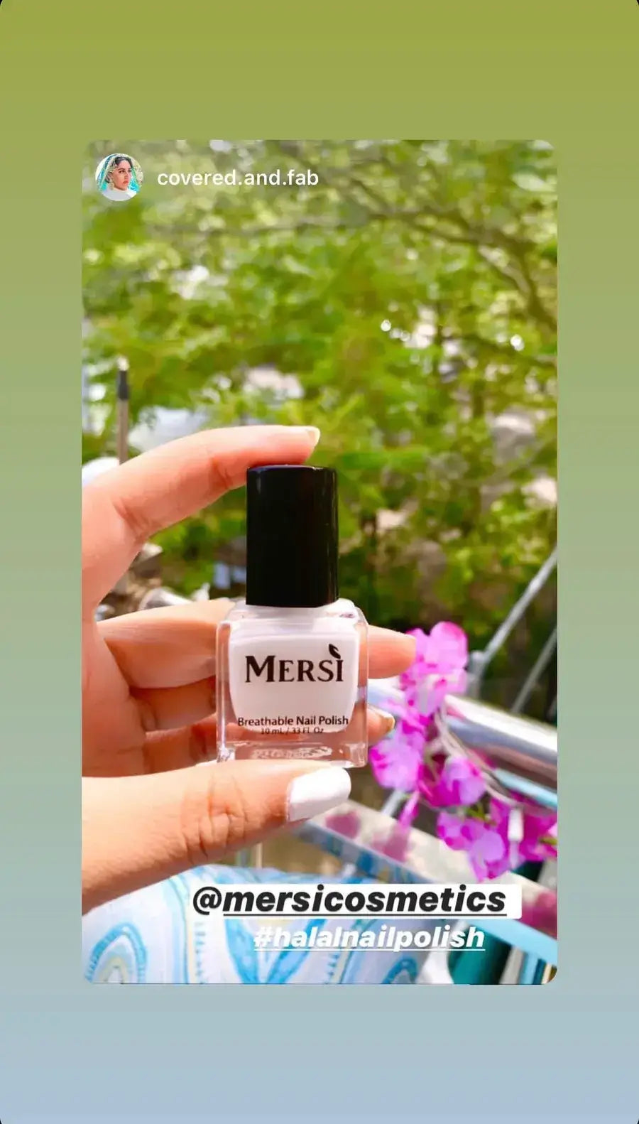 Halal Breathable Mersi Nail Polish Social Grid Image